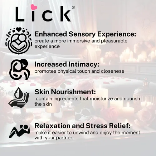 Miniatura 4 de Lick Aceite de masaje con sabor a caramelo, aceite de masaje comestible de postre cálido con vitamina E, textura suave y segura para el cuerpo