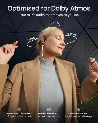 Miniatura 4 de SHOKZ OpenFit Pro - Auriculares inalámbricos de oreja abierta con reducción de ruido de oído abierto, optimizados para Dolby Atmos, graves