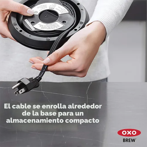 Miniatura 9 de OXO Hervidor eléctrico de vidrio, inalámbrico, de acero inoxidable