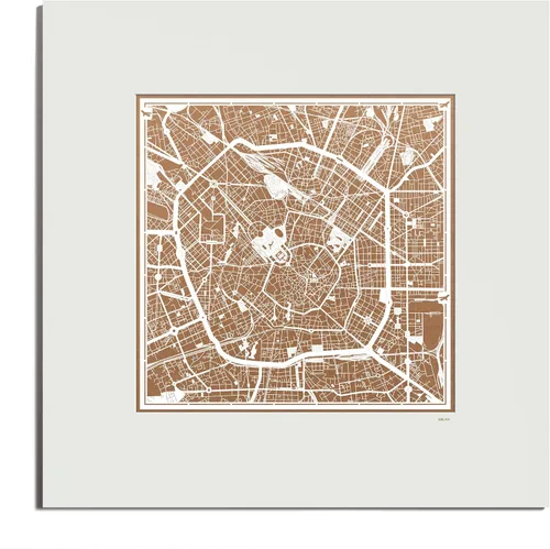 Miniatura 56 de O3 Design Studio Mapa de corte de papel Madrid negro mate de 20 x 20 pulgadas