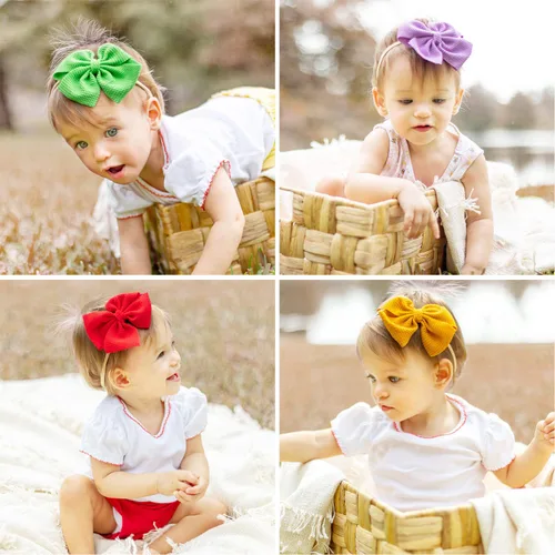 Miniatura 3 de Prohouse 30 diademas de nailon para bebé, lazos para el cabello, elásticos para bebés, niñas, recién nacidos, niños pequeños, accesorios