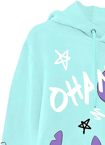 Miniatura 6 de Disney Sudadera con capucha Lilo and Stitch para mujer, diseño clásico de Lilo y Stitch Ohana, con estampado múltiple