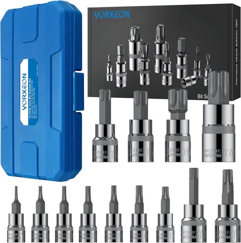 Miniatura 8 de Juego de 32 llaves hexagonales SAE y métricas Allen de 0.079 a 0.794 pulgadas y 5/64 a 3/4 pulgadas, 50BV30 CR-V y broca de acero de aleación S2