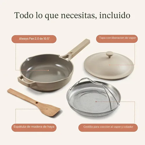 Miniatura 8 de Our Place Always Pan 2.0 - Sartén de cerámica antiadherentes sin toxinas de 10.5 pulgadas, sartén versátil, sartén, mango de acero inoxidable, apto