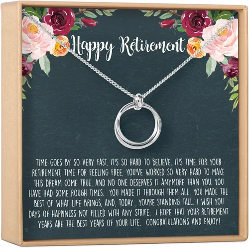 Collar de jubilación Tarjeta con mensaje sincero y regalo de joyería de colegascompañeros de trabajo