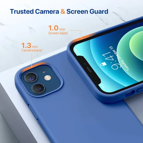 Miniatura 5 de Miracase Funda compatible con iPhone 12 y iPhone 12 Pro, goma de gel de silicona líquida, protección de cuerpo completo a prueba de golpes