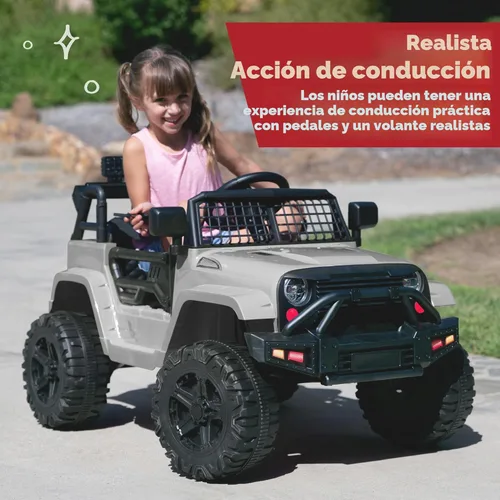 Miniatura 2 de Best Choice Products Camión de juguete para niños de 12 V con control remoto de los padres, suspensión de resorte, luces LED, puerto AUX - Gris Gris