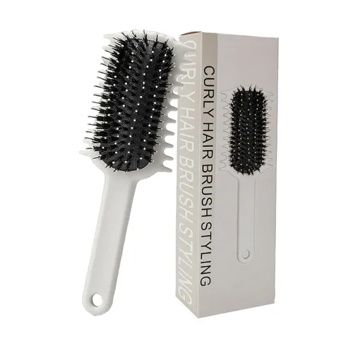 Cepillo para cabello rizado, cepillo de volumen y definición de rizos para desenredar, dar forma y peinar los rizos de las mujeres, reduce el tirón