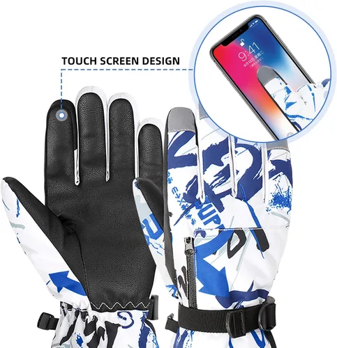 Miniatura 3 de Durio Guantes de esquí para mujeres y hombres, guantes de nieve impermeables cálidos para niños con pantalla táctil, motos de nieve, guantes