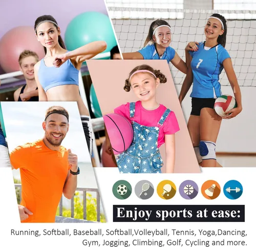 Miniatura 5 de Sumind 4 Pieces Thick Non-Slip Elastic Sport Headbands, Elastic Silicone Grip Exercise Hair and Sweatbands for Yoga