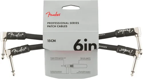 Miniatura 2 de Fender - Cable de instrumento de la serie profesional, cable de guitarra, accesorios de guitarra, ángulo/ángulo, negro, 6 pulgadas, paquete de 2