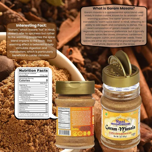 Miniatura 5 de Rani Garam Masala Mezcla india de 11 especias, tarro de PET de 3 onzas (85g) ~ Todo natural, sin sal Vegano Sin colores Sin gluten Sin OGM