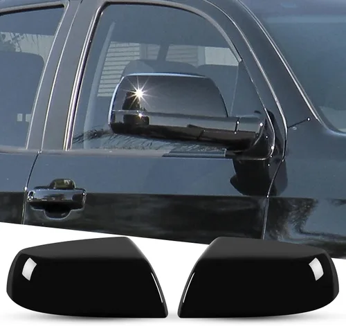 Miniatura 7 de 1 par de cubiertas de espejo lateral negro brillante compatibles con Toyota Tundra Sequoia 2007-2019 2020 2021, reemplazo directo