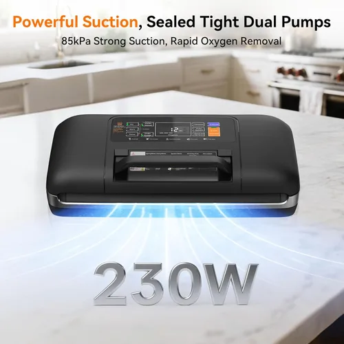 Miniatura 2 de Newise Máquina selladora al vacío de 85 Kpa, regalos de cocina de Navidad, 10 en 1, ahorrador de alimentos completamente automático con mango