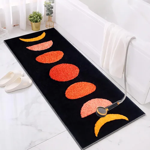 Miniatura 17 de Tapetes de baño bohemios antideslizantes geométricos, alfombras de baño esponjosas, suaves y absorbentes para baño, ducha, lavabo, hogar, entrada, L