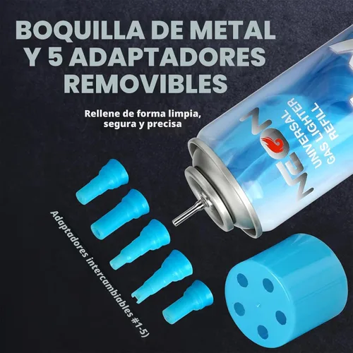 Miniatura 5 de NEON Recambio de combustible de butano, 11 veces ultrarefinado, líquido de encendedor premium de 300ml (10.1 fl oz) con boquilla de metal y 5