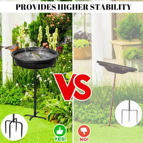 Miniatura 3 de Baño de pájaros independiente de 28 pulgadas, comedero de aves para exteriores, con estaca de metal, desmontable, decoración para spa de aves