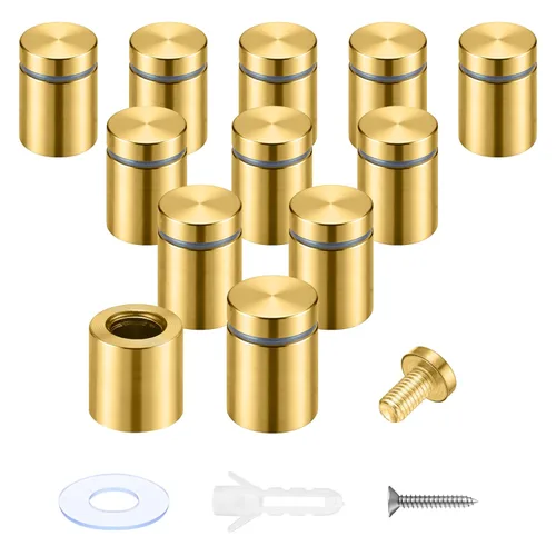 Miniatura 26 de Pelopy 8 Piezas Tornillos Separadores de Letreros Tornillos para Publicidad Acero Inoxidable Soportes Separadores de Pared Clavo de Vidrio Acrílico