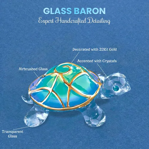 Miniatura 4 de Glass Baron Figura de cristal Tiffany la tortuga