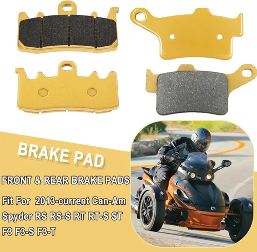 Miniatura 2 de Juego de pastillas de freno Premium de cerámica delanteras y traseras para Can-Am Spyder RS RS-S RT RT-S ST F3 F3-S F3-T, kit de pastillas de freno
