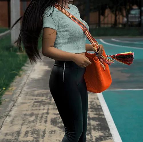 Miniatura 5 de Wayuu Classic Boho Collection - Bolso de mano tejido de ganchillo para playa