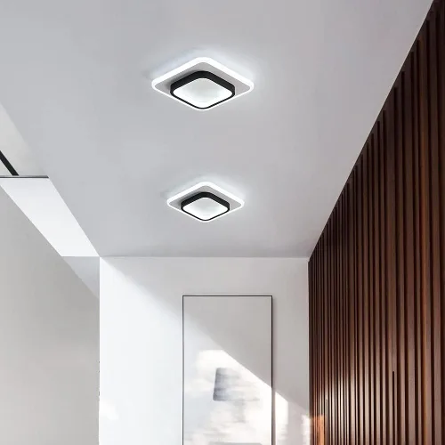 Miniatura 3 de Lámpara de techo LED de 22 W, moderna lámpara de techo, blanco frío, 6500 K, 9.5 pulgadas, cuadrada, cerca de luces de techo para dormitorio