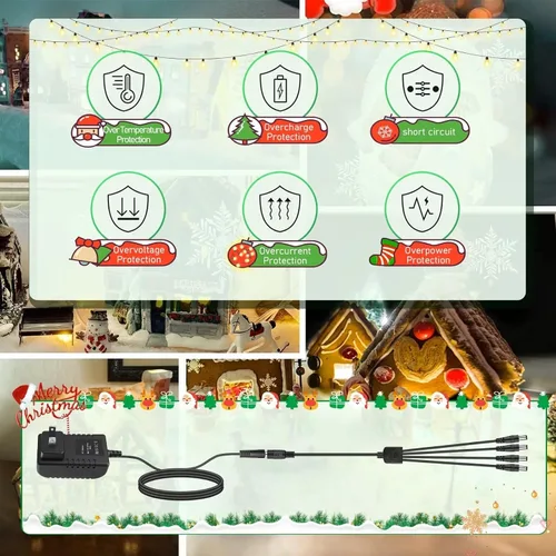 Miniatura 5 de AC-DC - Cargador de alimentación de repuesto para Lemax 74295, accesorio iluminado de Navidad con tomas de salida de 3/4