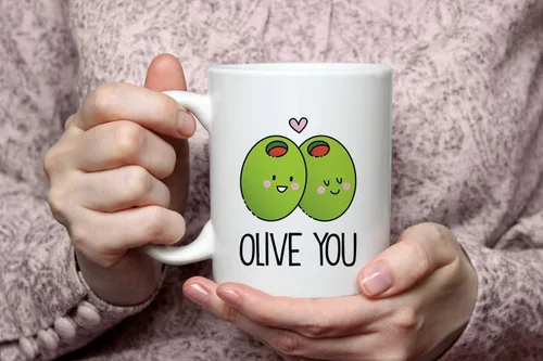 Miniatura 4 de Olive You-Taza de café matutina de 11 onzas para aniversario, romántica, divertida y linda para novio, novia, agradecimiento por amor, Navidad, día