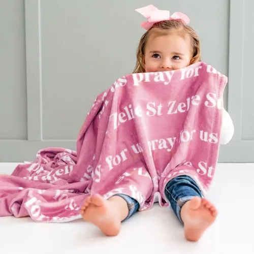 Miniatura 4 de Yofair Se envía al día siguiente, manta de bebé personalizada con nombre, manta personalizada con palabras de letras, manta de franela de felpa