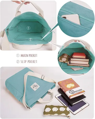 Miniatura 4 de Bolso de mano Lily Queen para mujer, de lona, bolso cruzado de trabajo o para colgar del hombro