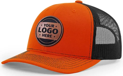 Miniatura 27 de Sombrero de parche de cuero de camionero personalizado grabado con láser