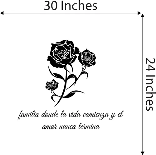 Miniatura 4 de Design With Vinyl Adhesivos de pared españoles para sala de estar familiar - Familia donde la vida comienza y el amor nunca termina Family Love