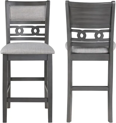 Miniatura 26 de New Classic Furniture Gia - Silla de comedor (juego de cuatro), asiento y respaldo tapizados en tela gris claro, color gris