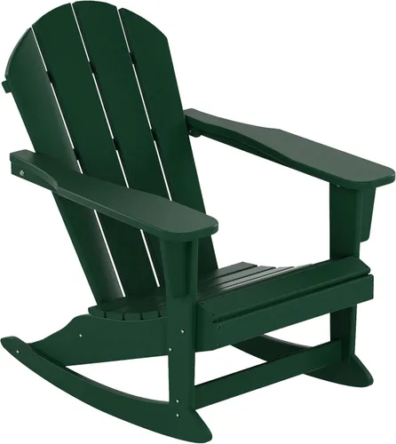 Miniatura 36 de WestinTrends Silla mecedora Malibu de poliéster para exterior/patio Adirondack, Negra