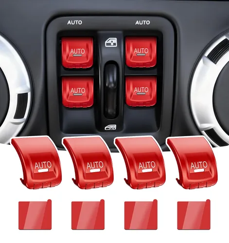 Miniatura 14 de Cubierta de botón de interruptor de ventana de metal para Jeep Wrangler JK JKU 2018 2017 2016 2015 2014 2013 2012 2011, accesorios para interiores