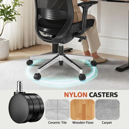 Miniatura 10 de ErgoSift M2 - Silla ergonómica de oficina con respaldo alto, de malla, con soporte lumbar ajustable, reposabrazos 4D para largas horas sentado