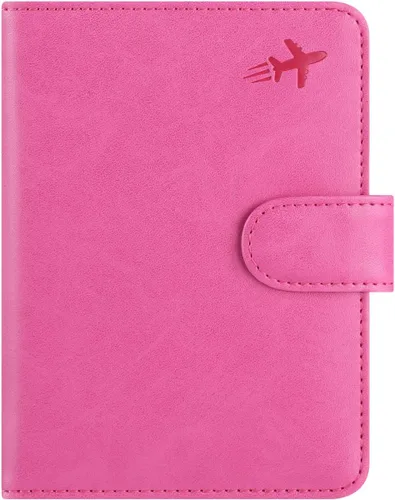Miniatura 26 de Funda para pasaporte, cartera con bloqueo RFID, funda de piel para tarjetas, accesorios de viaje para mujeres y hombres, negro