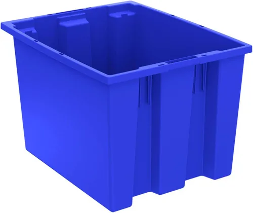 Akro-Mils 35195 Contenedor de almacenamiento de plástico nido y apilable y bolsa de distribución, (19-1/2 pulgadas de largo x 15-1/2 pulgadas de Azul