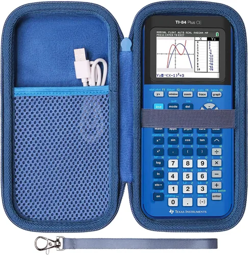 Miniatura 14 de Funda para calculadora gráfica Texas Instruments TI-84 Plus CE/TI-84 Evo/TI 84 Plus/TI-Nspire CX II CAS/TI-Nspire CX II, bolsillo de malla para Negro