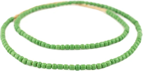 Miniatura 3 de The Bead Chest Cuentas de vidrio verde de Ghana (2 hebras), cuentas de vidrio de Ghana