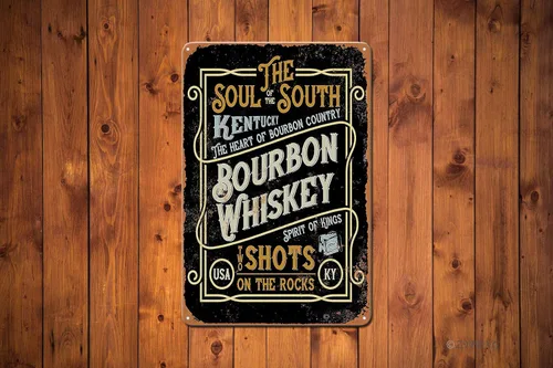Miniatura 4 de ZYPENG Letrero de metal retro de Kentucky Bourbon Whisky Decoración de pared para bar, pub, hombre, cueva, club, hogar, 8 x 12 pulgadas