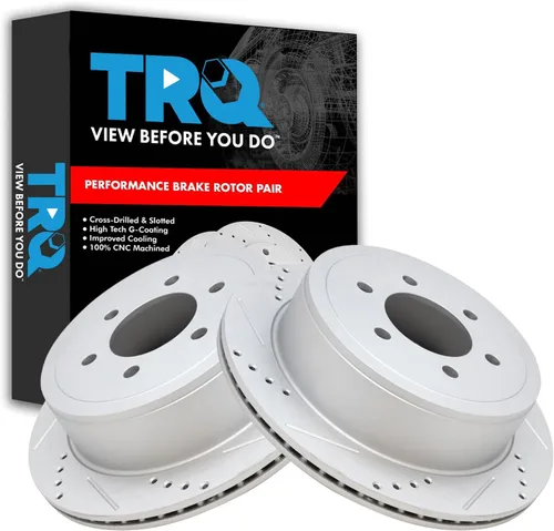 Miniatura 8 de TRQ Juego de rotores de freno de rendimiento trasero con revestimiento G premium compatible con Mazda 6 2014-2021