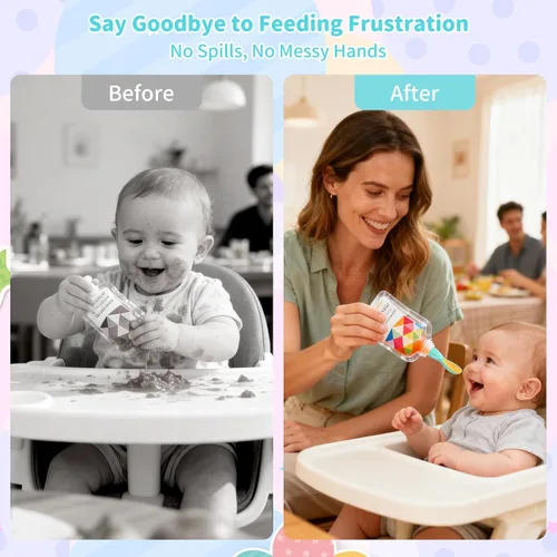 Miniatura 5 de Cuchara universal para alimentos para bebés, paquete de 10, cucharas de silicona para bebés, para viajes, para comida de bebé, cuchara exprimible