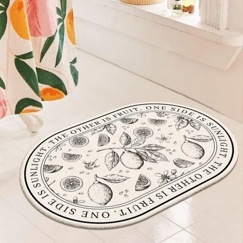 Miniatura 10 de Alfombra de baño ultra suave y pequeña, antideslizante, ovalada, de dibujos animados, para bañera, súper absorbente, lavable, gruesa, felpudo