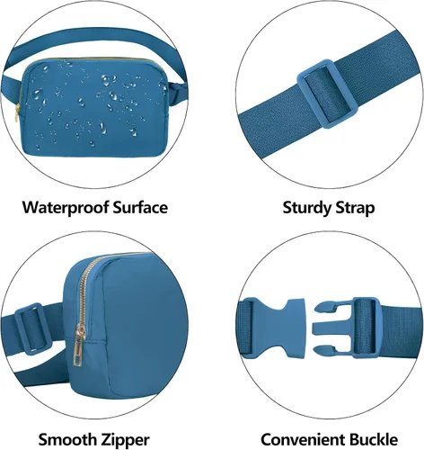 Miniatura 118 de Riñonera cruzada para mujeres y hombres, bolsa para cinturón para senderismo con correa ajustable, riñonera para correr, entrenamiento, deportes