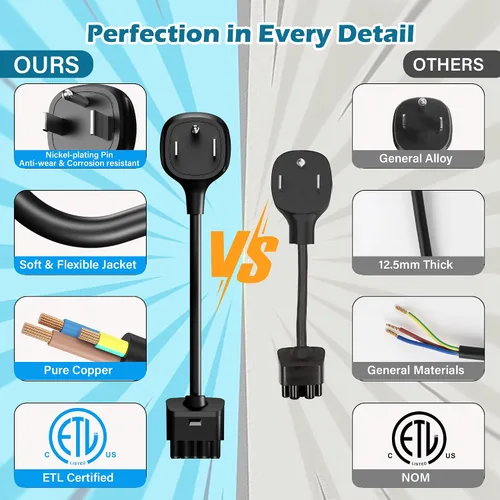 Miniatura 4 de HiFind Adaptador NEMA 6-50 para cargador móvil Tesla Gen 2 de 1 pie, conecta el cargador portátil Tesla a 6-50 enchufes 240/250 V toma de 32