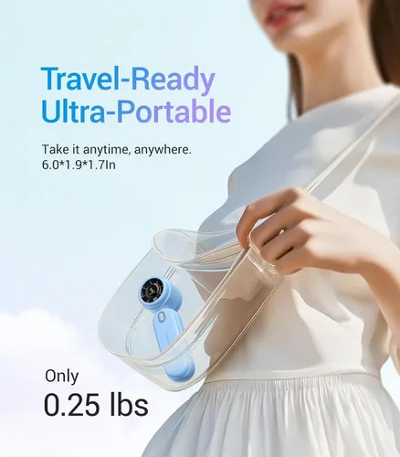 Miniatura 4 de Diveblues Ventilador turbo de mano portátil de alta velocidad, alimentado por batería recargable USB, pequeño ventilador de bolsillo portátil