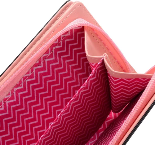 Miniatura 4 de Billetera con gato bonito monedero largo plegable con cierre para mujer M Negro