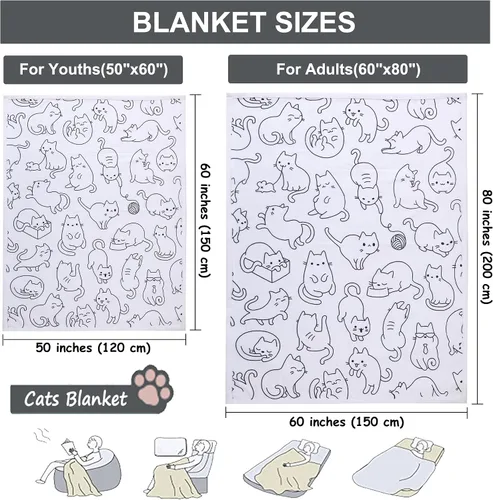 Miniatura 2 de Sviuse Manta de gato para sofá, manta de gato tamaño individual para niñas, mujeres, adultos, gatos, mamá, regalos para mujeres, mantas de gatito