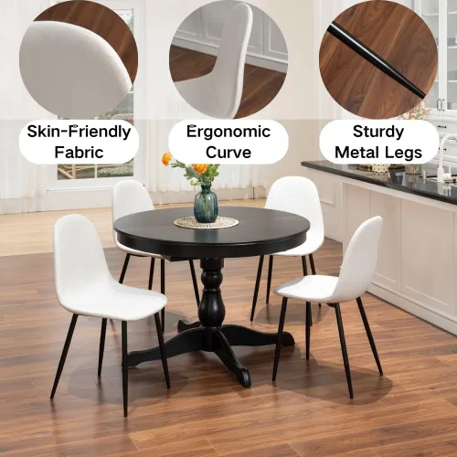 Miniatura 5 de Homy Casa Juego de 4 sillas de comedor, sillas de estilo moderno de mediados de siglo, sillas laterales sin brazos para cocina, comedor, sala